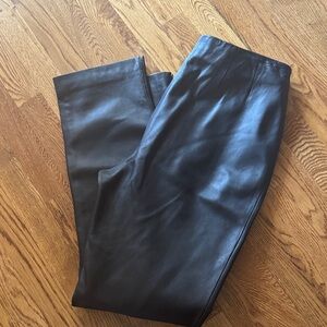 Valerie Stevens Black 100% Leather pants size 10 side zip